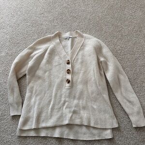 Madewell Women's Cream Sweater with Button Detail